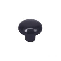 Bouton rond plastique noir, D.35mm, H.26mm, 1 pièce avec visserie.