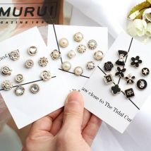 Fei Yu - Boutons de broche de chemise pour femme noire Bouton blanc sans couture Broche de sécurité Mini Bouton recouvert