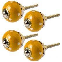 Boutons de porte en céramique à pois (Lot de 4)