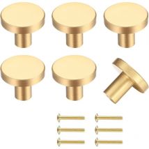 Boutons de Tiroir, Boutons de Meubles en Or, Boutons Armoire Ronds, Boutons de Tiroir en Laiton Doré, Poignees de Porte de Cuisine pour Décor- 20 25
