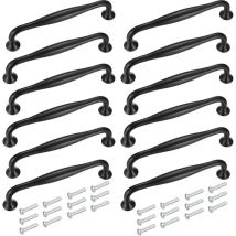 Boutons et poignées de meubles,12 Pièces Poignées de Cuisine 128 mm, Poignées de Porte de Placard, Boutons Poignées Armoire, Poignées en Alliage