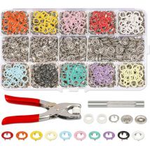 Boutons-pression avec pinces, ensemble de boutons-pression en métal avec outil de boutons fixes, boutons-pression 200 ensembles pour bricolage