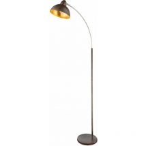 Lampadaire couleur rouille Lampe de salon rétro sur pied or Lampadaire lampe arc rouille or, métal laiton, douille E27, h 155 cm Globo 24703SR