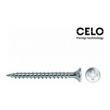Celo - Schachtel mit 200 Senkkopf-Holzschrauben Pozi Din/Ref Vlox Ø3,5x35mm verzinkt + geschmiert