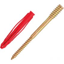 Schachtel Mit 50 Montageschrauben Für Spezielle Türrahmen Top Roc Ø6x120mm + Nylon-dübel Ø8x65 + Blendenkappe Weiß - Aluminiumtyp - 