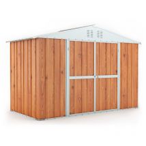 Box attrezzi in lamiera casetta da giardino in acciaio 327x155cm x h2.15m - 114KG - 5.06mq - colore effetto legno