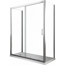 Giorgy - Box doccia a tre lati con due pareti fisse ed una porta scorrevole , vetro 6 mm , h 190 , misure 67,5-70x145-150x67,5-70