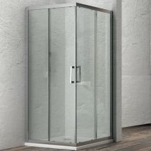 Ogomondo - Box cabina doccia angolare corner due ante scorrevoli cristallo temprato alta qualità misure 77-79x77-79xh195 cm trasparente - confezione 1