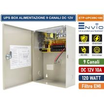 Envio - box di alimentazione ups per videosorveglianza cctv dc 12V 10A 9 canali – 120W