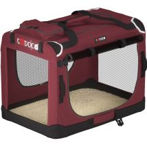 Box per il Trasporto di Cani Gatti Trasportino per Animali per Auto Grigio Diverse Grandezze m - Dark Red (en) - Cadoca