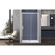 Tacoshop - Box doccia a nicchia 170 cm porta scorrevole apertura laterale H195 cm alba Cromato