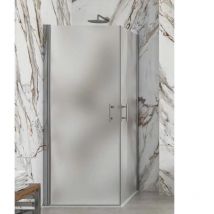 Karag - Box doccia 2 lati battente interna e esterna 6mm satinato s 28 alto h200, dimensioni 75x80