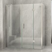 Essence Arredo Bagno - Box doccia 2 lati battente trasparente 8mm h195 amanda maxi, dimensioni 90x90x90