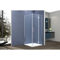 Box doccia 2 lati 70x90 cm fisso + porta un battente H200 cm cristallo 6mm profilo CROMATO PIPPO