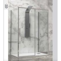 Karag - Box doccia 2 lati scorrevole cristallo trasparente 8mm profilo cromo h200 lea 400, dimensioni 140x70