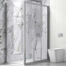 Karag - Box doccia 2 lati scorrevole trasparente 4-6mm 190h penta 300 s-10 cromo, dimensioni 150x90