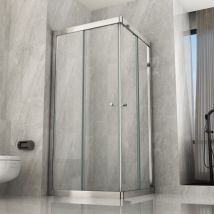 Essence Arredo Bagno - Box doccia 2 lati scorrevole trasparente 6mm h195 smart, dimensioni 70x100