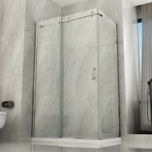 Essence Arredo Bagno - Box doccia 2 lati scorrevole trasparente 8mm h195 diana, dimensioni 80x140