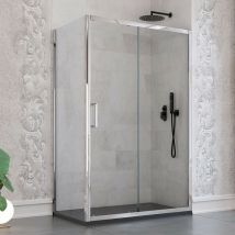 Luminosa Arredobagno - Box doccia 2 lati scorrevole trasparente anticalcare 6mm h190 agata, dimensioni 65x100