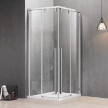 Karag - Box doccia 2 lati scorrevole trasparente anticalcare 8mm h200 santorini 100 cromo, dimensioni 70x70