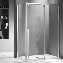 Karag - Box doccia 2 lati scorrevole trasparente anticalcare 8mm h200 santorini 400 cromo, dimensioni 150x90