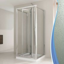Box Doccia 3 Lati 80x75x80 Cm 1 Anta A Libro In Cristallo Opaco 6mm H198 Fosterberg Fyn Trio
