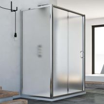 Idralite - Box doccia 3 lati scorrevole vetro stampato h 185 mod. Replay Trio 1 Anta 75x100x75 cm