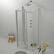 Elite - Box Doccia 3 Lati 70x90x70 Apertura a Libro Trasparente 6 mm