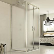 Idralite - Box doccia 3 lati battente vetro stampato h 198 cm mod. Cristal Trio 2 Ante 70x90x70 cm rettangolare