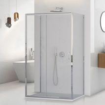 Inbagno - Box doccia 3 lati 80x120x80 con porta scorrevole trasparente Tay