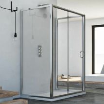 Box doccia 3 lati scorrevole vetro trasparente h 185 mod. Replay Trio 1 Anta 70x130x70 cm