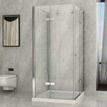 Luminosa Arredobagno - Box doccia 3 lati battente a doppia porta trasparente 8mm h195 glam, dimensioni 70x90x70