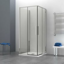 Box doccia OSLO doppia porta scorrevole quadrato 3 lati 90x90x90 cm altezza 200 cm cristallo 6 mm