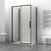 Showerdesign - Box doccia oslo porta scorrevole rettangolare 3 lati 100x80x80 cm altezza 200 cm cristallo 6 mm nero opaco
