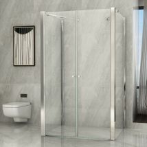 Luminosa Arredobagno - Box doccia 3 lati saloon apertura esterna e interna trasparente 8mm h195 iris, dimensioni 90x90x90