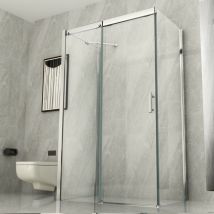 Box doccia 3 lati scorrevole trasparente 8mm anticalcare h195 slide, dimensioni 70x100x70