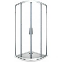 Giorgy - Box doccia 6 mm angolare curvo semicircolare profilo cromo reversibile H.190 90x90