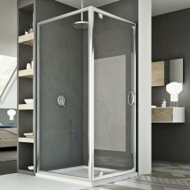 Idralite - Box doccia battente vetro trasparente h 185 mod. Sintesi Duo 1 Anta 70x75 ap. 75 cm rettangolare