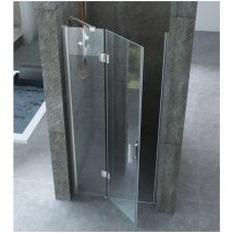 Bricoshop24 - Box Doccia 8mm Nicchia Anta Battente Parete Fissa Cristallo 80 90 100 110 120 140 - Misura Box Nicchia 90