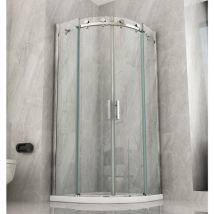 Bricoshop24 - Box Doccia 80x80 90x90 8 mm 2 Ante Scorrevole Tondo Circolare in Vetro Cristallo - Misura Semicircolare 90x90
