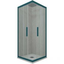 Forte - Box doccia 80x80 angolare scorrevole Verde Night Watch h 200 Kolors