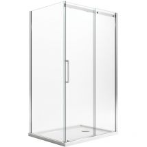 Box doccia rettangolare con easyclean h 200 vetro trasparente 8 mm mod. Prime Duo 1 Anta 90x140 cm versione destra