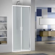 Megius - Box doccia a nicchia due ante saloon Vetro 6mm H195 Live Misure: 82-87 - Vetro: Satinato - Profilo: Bianco