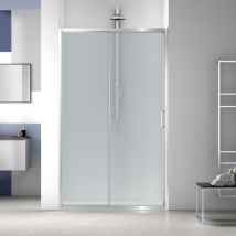 Megius - Box doccia a nicchia scorrevole Vetro 6mm H195 Live Misure: 113-118 - Vetro: Satinato - Profilo: Argento Lucido