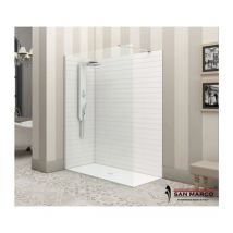 Box doccia a parete fissa Minimal walk in Cromato lucido spessore 8 mm cm 50