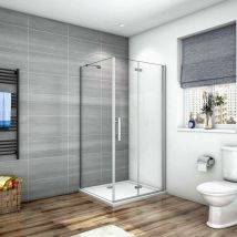 Box Doccia Alto 195 cm Porta Pieghevole con Parete Fissa Vetro 6 mm Temperato Anticalcare Telaio e Barra Stabilizzatrice Alluminio Cromato 90x80cm