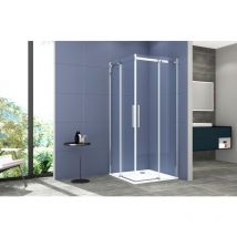 Tacoshop - Box doccia angolare 110x110 cm con ante scorrevoli in cristallo temperato 8 mm h 200 cm clara Satinato