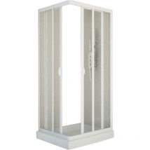 Dorini - Box Doccia Angolare 100x100 cm 2 Ante Scorrevoli in Acrilico 2,2 mm H185 cm Bianco