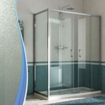 Fosterberg - Box Doccia Angolare 70x170 cm 2 Ante Scorrevoli in Cristallo Opaco 6mm H185 Kolding Duo