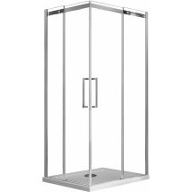 Fosterberg - Box Doccia Angolare 75x110 cm 2 Ante Scorrevoli in Cristallo Trasparente 8mm H200 Horsens Destro